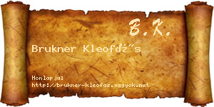 Brukner Kleofás névjegykártya